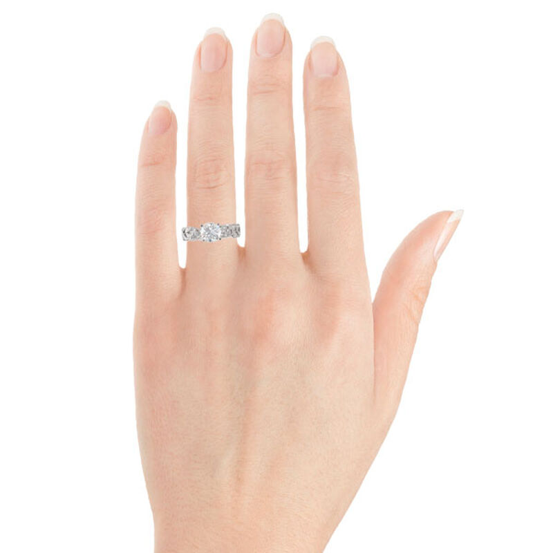 Floral Diamond Engagement Ring 14K image number 2