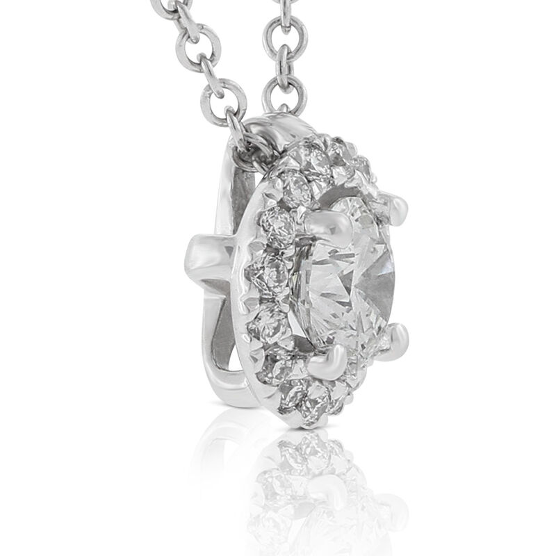 Ben Bridge Signature Diamond Halo Necklace 18K, 1/3 ct. image number 2