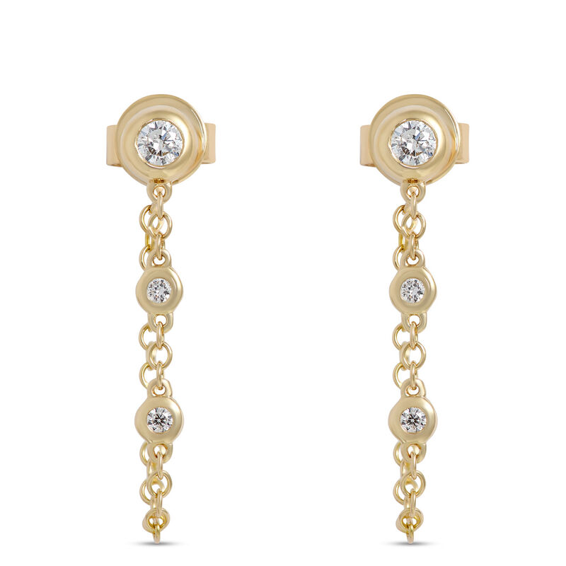 Diamond Earrings, 14k Yellow Gold image number 0