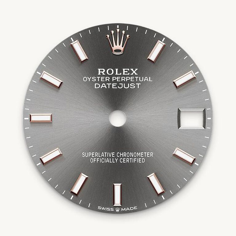 rolex datejust in everose rolesor - combination of oystersteel and everose gold, m278241-0018 - slate dial - ben bridge