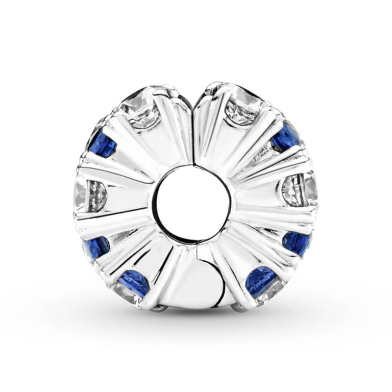 Pandora Clear & Blue Sparkling Crystal & CZ Clip Charm image number 4