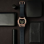 G-Shock Rose Plated Black Strap Rectangular Watch, 43.8mm