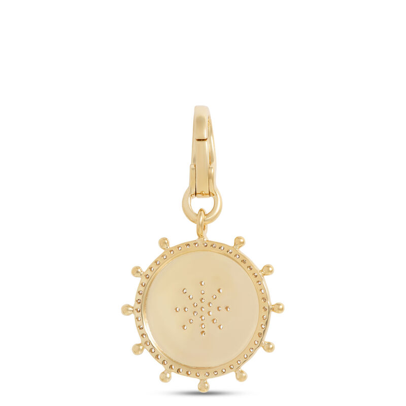 Fluted Disc Diamond Pendant, 14K Yellow Gold image number 1