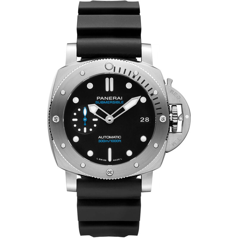 Panerai Submersible Watch Black Dial Black Caoutchouc Strap, 42mm image number 0