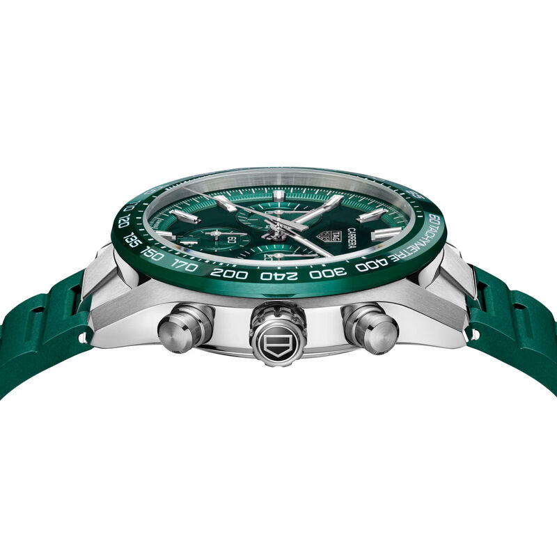 TAG Heuer Carrera Chronograph Watch Green Dial Steel Bracelet, 44mm image number 3