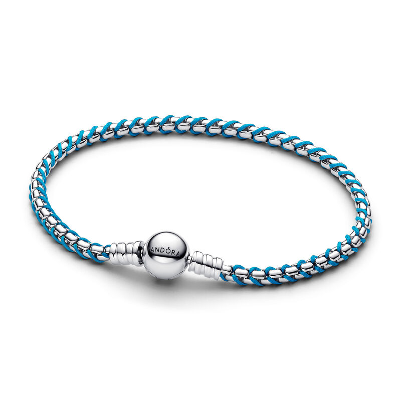 Pandora Blue Cord Box Chain Bracelet image number 0