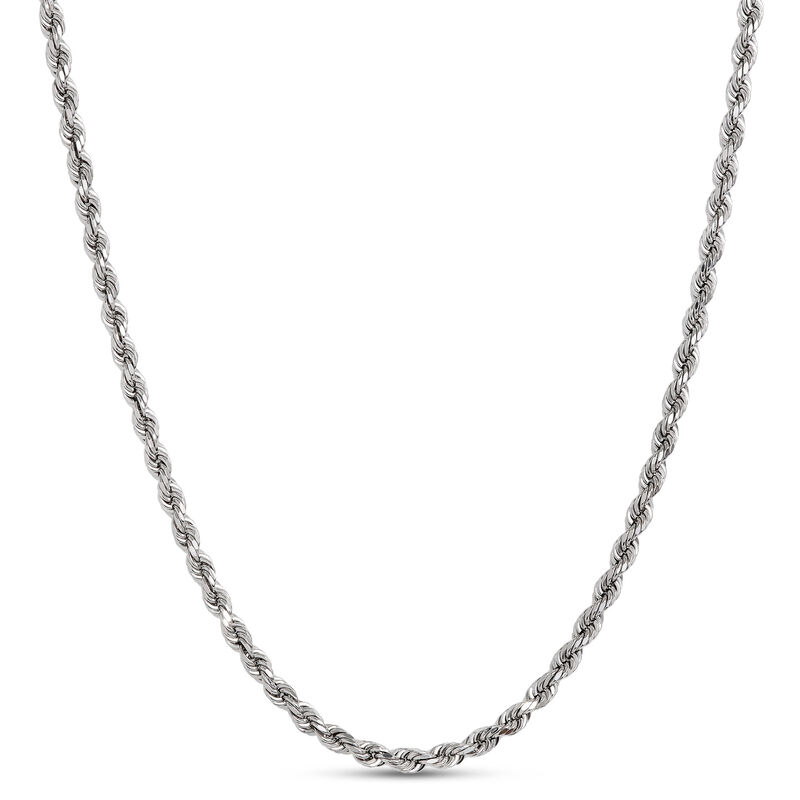 18-Inch Rope Link Necklace, 14K White Gold image number 0