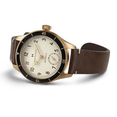 Hamilton Khaki Aviation Pilot Pioneer Mechanical Bronze White Dial Watch, 43mm