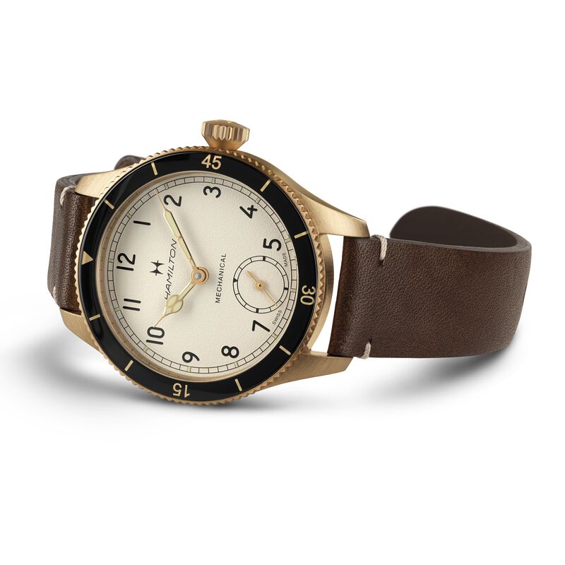 Hamilton Khaki Aviation Pilot Pioneer Mechanical Bronze White Dial Watch, 43mm image number 1