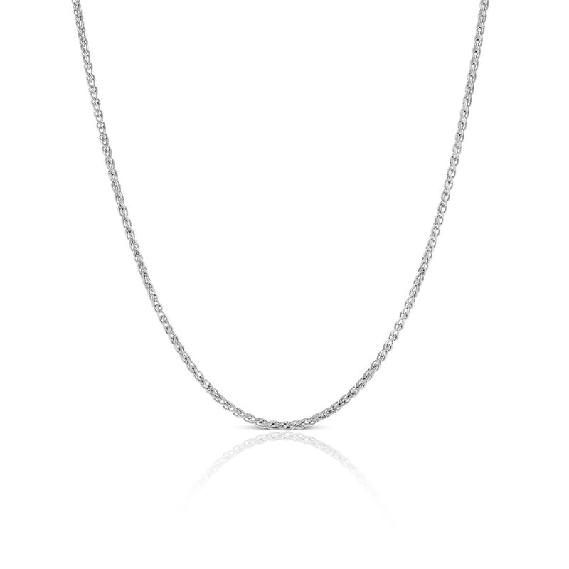 Round Wheat Chain in Silver, 18" image number 0