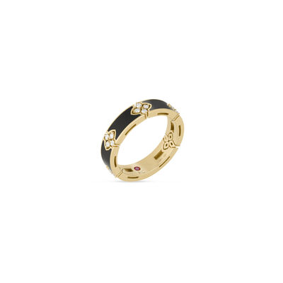 Roberto Coin 18K Yellow Gold Love In Verona Diamond And Enamel Ring
