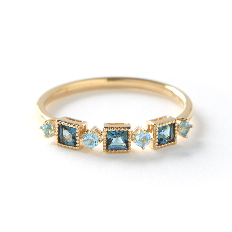 Blue Topaz Ring, 14K Yellow Gold Size 7 image number 0