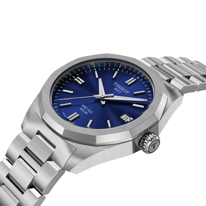 TISSOT PRC 100 Solar Blue Dial Watch, 34mm image number 3