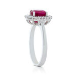 Oval Ruby & Diamond Halo Ring 14K