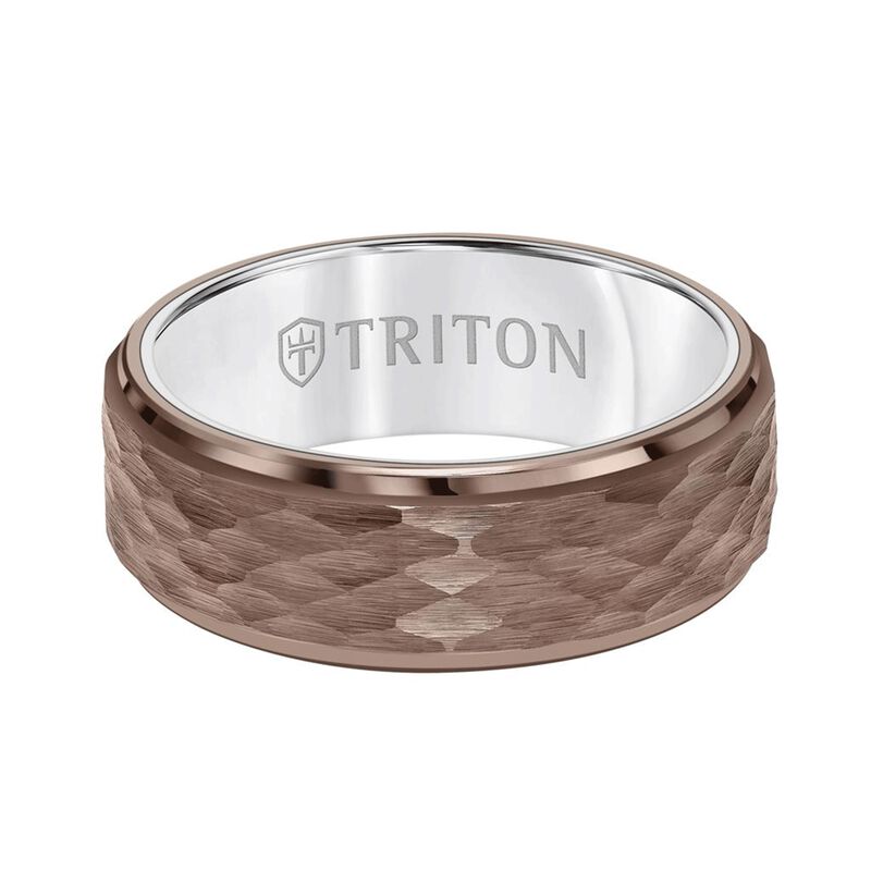 TRITON Comfort Fit Hammered Espresso Tungsten Band 8MM image number 1