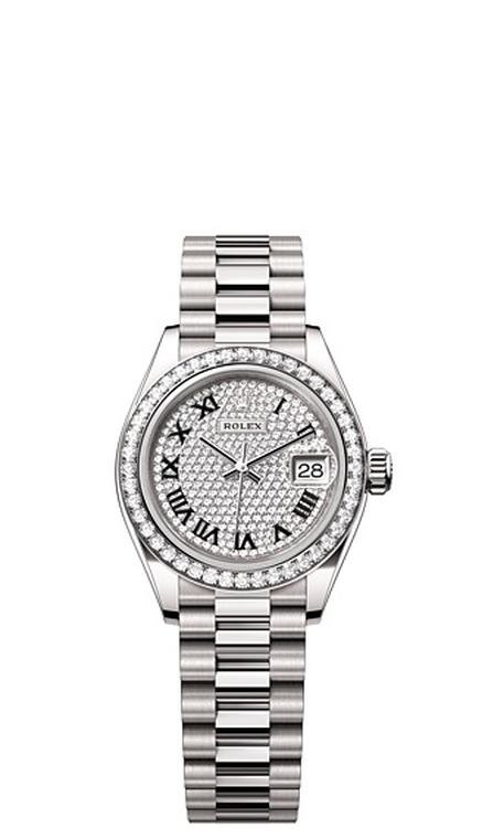 Rolex Lady-Datejust Oyster, 28 mm, white gold and diamonds - M279139RBR-0014 at Ben Bridge