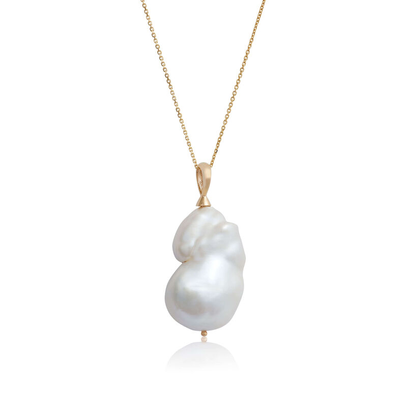 Baroque Freshwater Cultured Pearl Necklace 14K, 24" image number 0