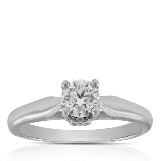 Ideal Cut Ikuma Canadian Diamond Solitaire Ring 14K, 1/2 ct.