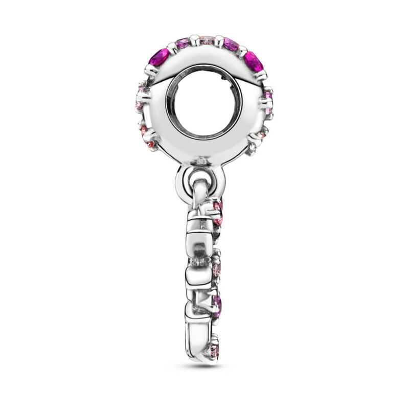 Pandora Pink Heart Family Tree Synthetic Ruby & CZ Dangle Charm image number 4