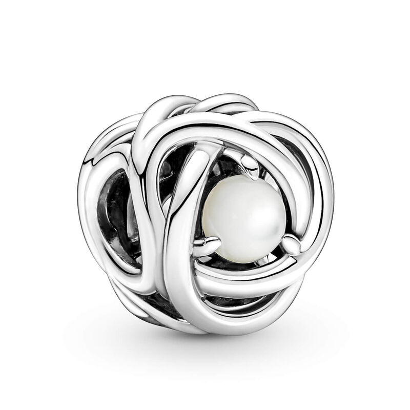 Pandora White Mother of Pearl Eternity Circle Charm image number 1