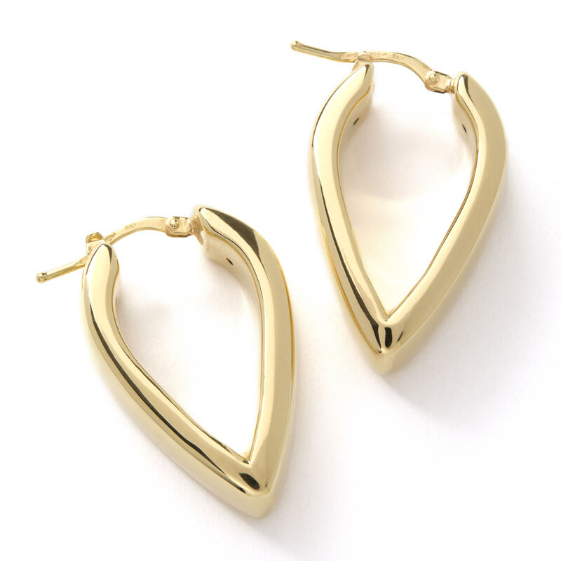 V-Shaped Hoops, 14K Yellow Gold image number 0