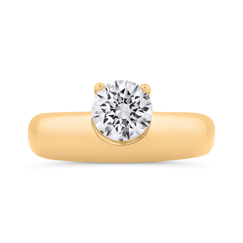 Bella Ponte Half Bezel Engagement Ring Setting, 14K Yellow Gold image number 3