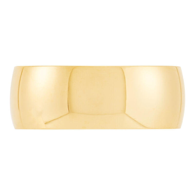 Yellow Gold Polished Rounded 8mm Band 14K image number 2