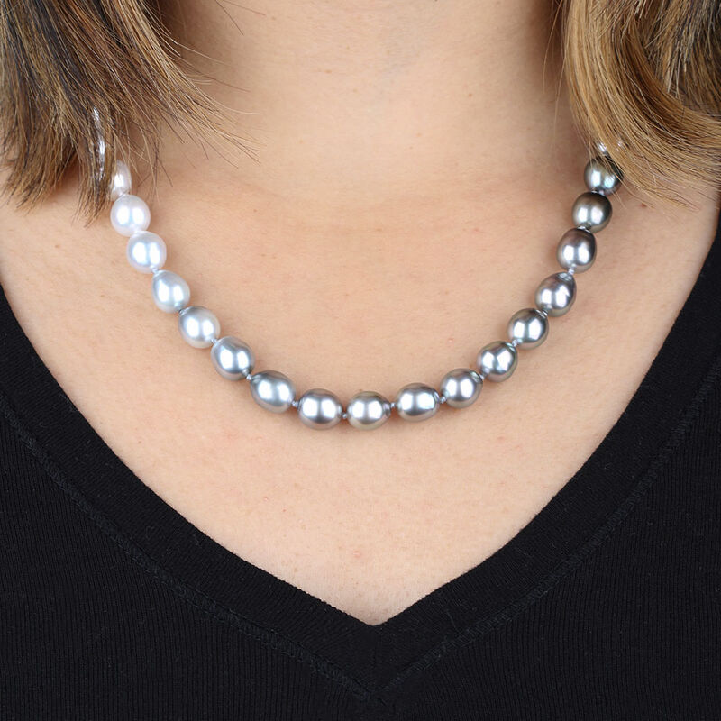 Ombre Cultured South Sea & Tahitian Pearl Strand image number 1