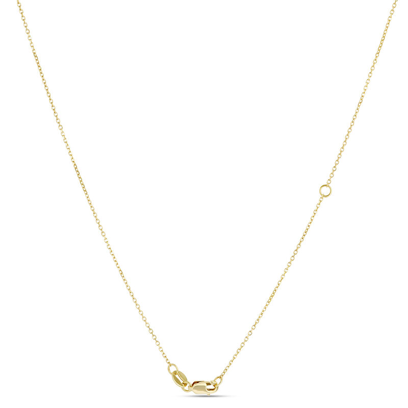 Solitaire Round Diamond Pendant Necklace, 14k Yellow Gold image number 2