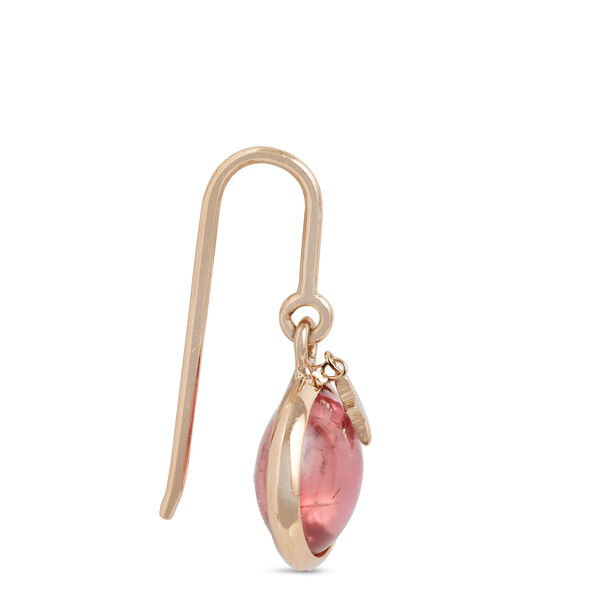 Lisa Bridge Round Pink Tourmaline Earrings with Star Overlay in 14K Yellow Gold