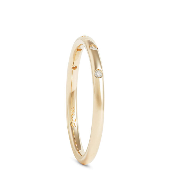 Stackable Round Diamond Ring, 14K Yellow Gold