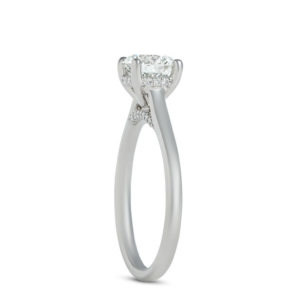 Round Solitaire Diamond Engagement Ring, Platinum