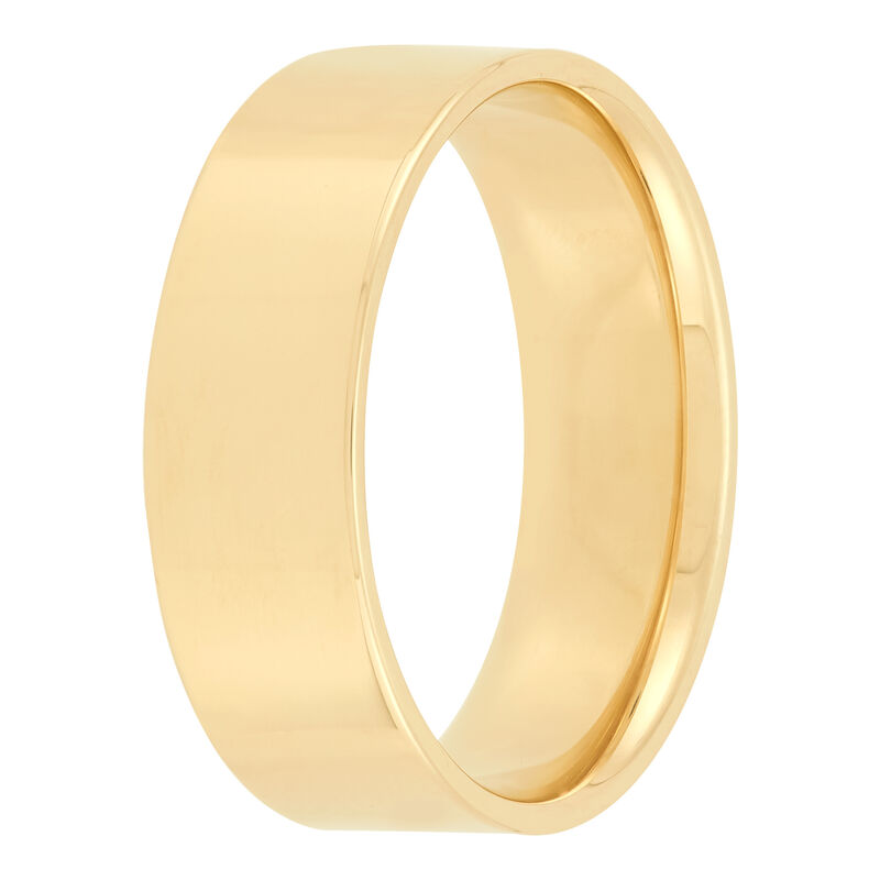 Yellow Gold Polished Pipe Comfort Fit 7mm Band 18K image number 1