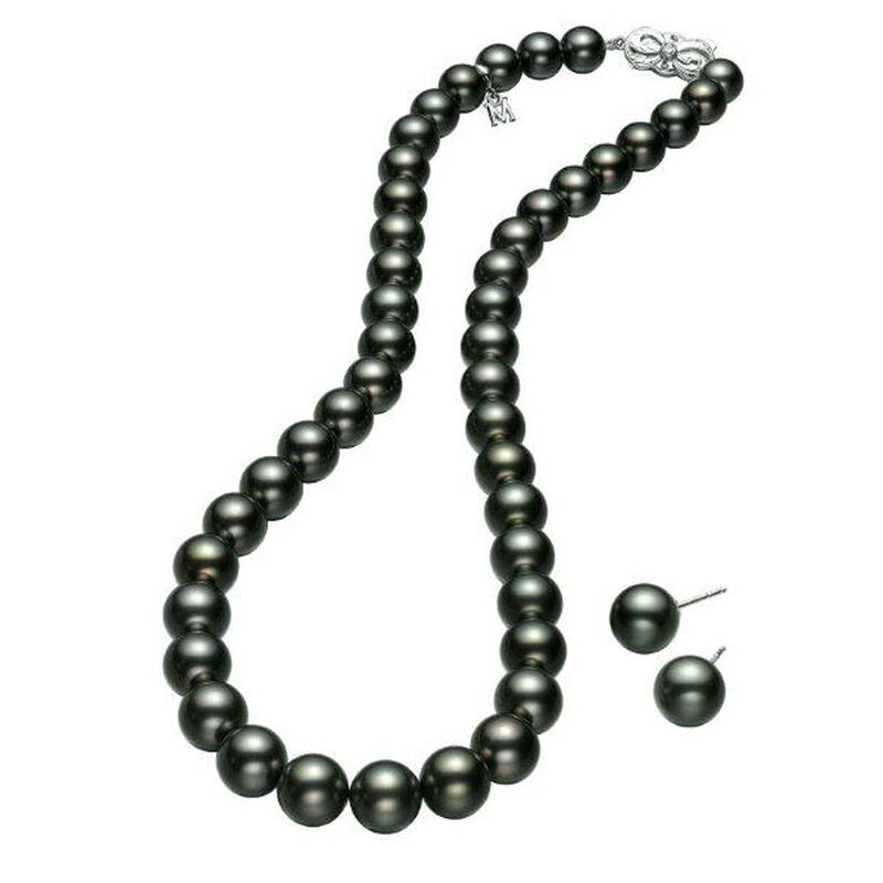 Mikimoto Black South Sea Cultured Pearl Set, 18K image number 1