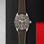 TUDOR Black Bay Fifty- Eight 925 Watch Silver Case Taupe Dial Leather Strap, 39mm