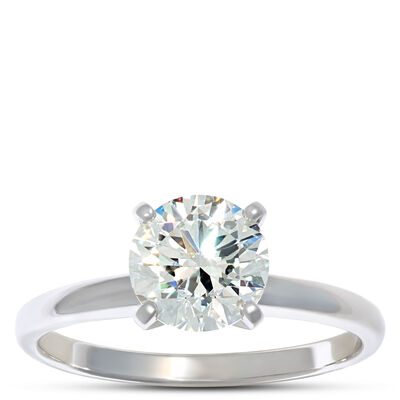 Ikuma Diamond Solitaire Ring 14K White Gold