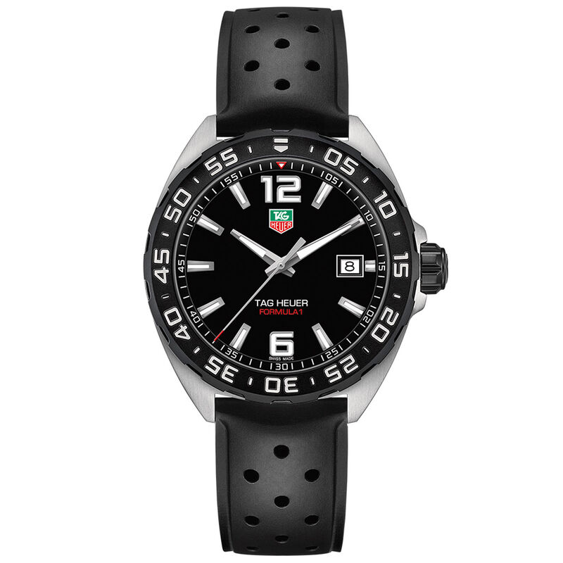 TAG Heuer Formula 1 Quartz Mens Black Rubber Watch image number 0