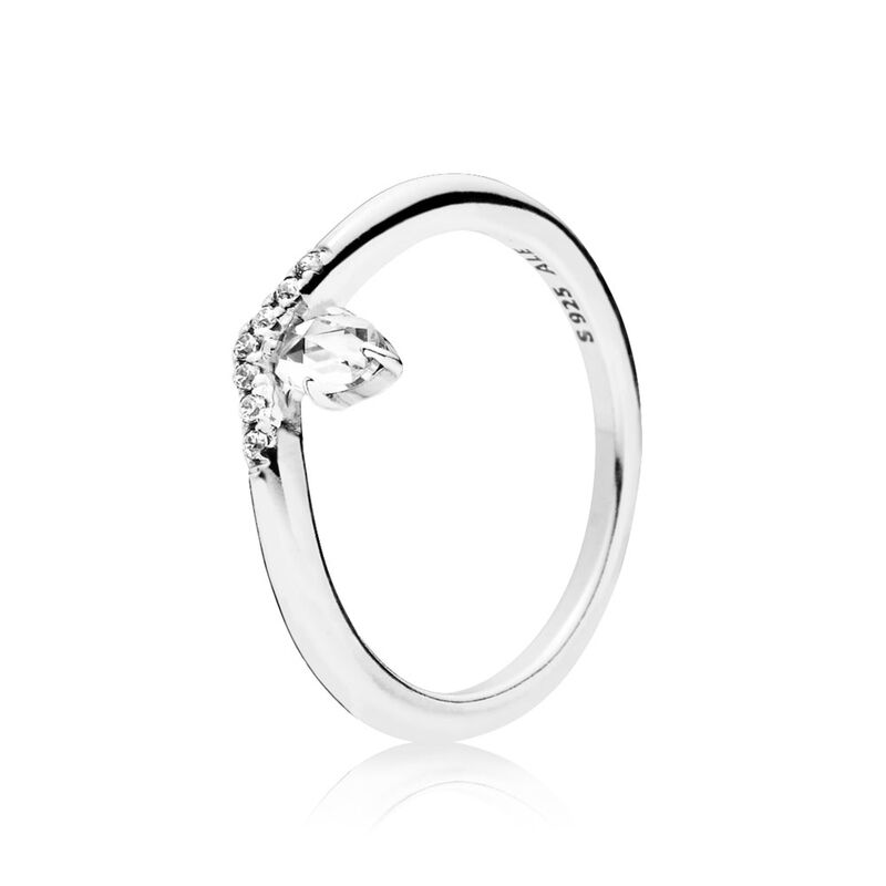 Pandora Classic Wish CZ Wishbone Ring image number 0
