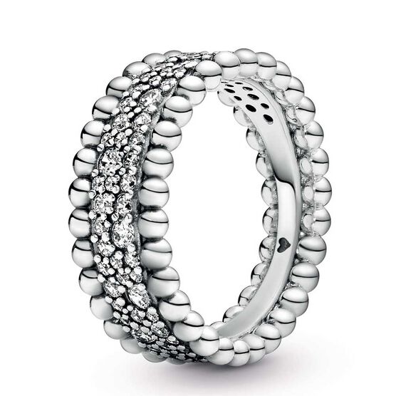 Pandora Purely Pandora Beaded Pavé CZ Band Ring 198676C01 Ben