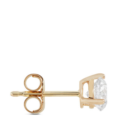 Classic Round Diamond Studs, 3/4 Carat Total Weight, in 14K Yellow Gold