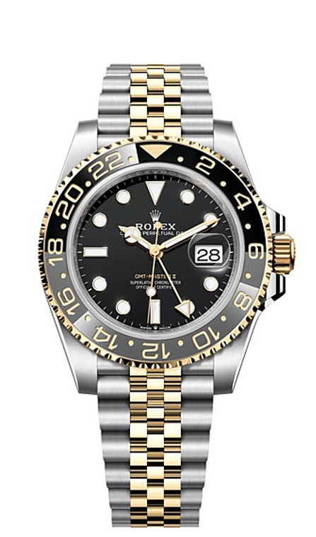 Rolex GMT-Master II Oyster, 40 mm, Oystersteel and yellow gold - M126713GRNR-0001 at Ben Bridge