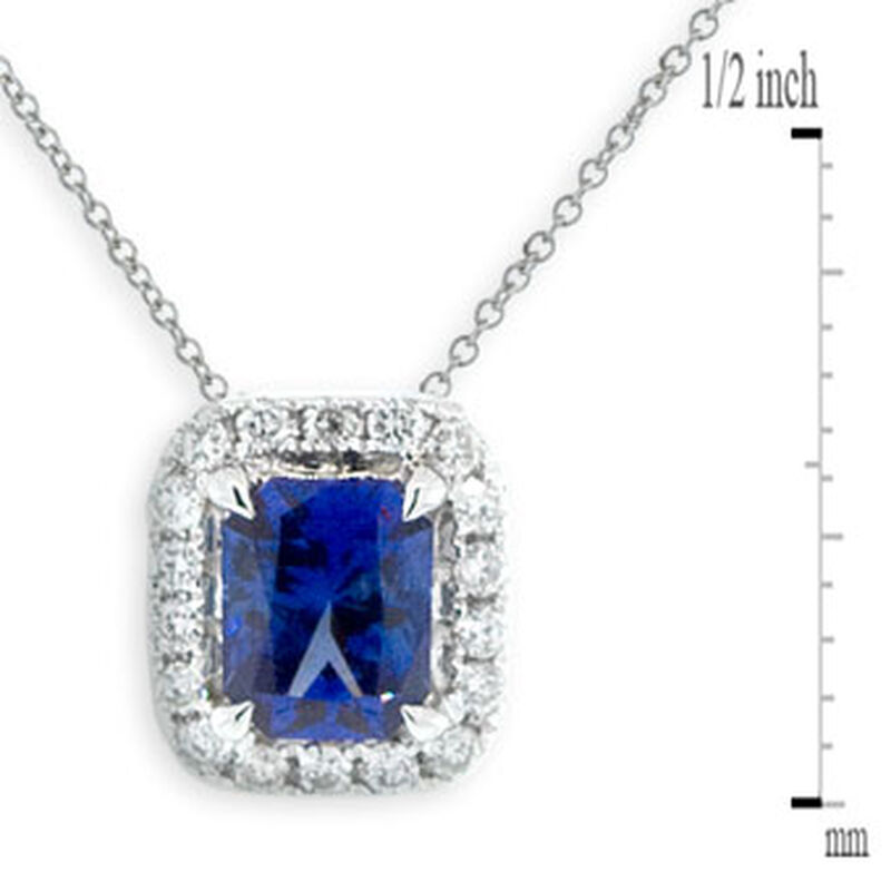 Sapphire & Diamond Pendant 14K image number 2