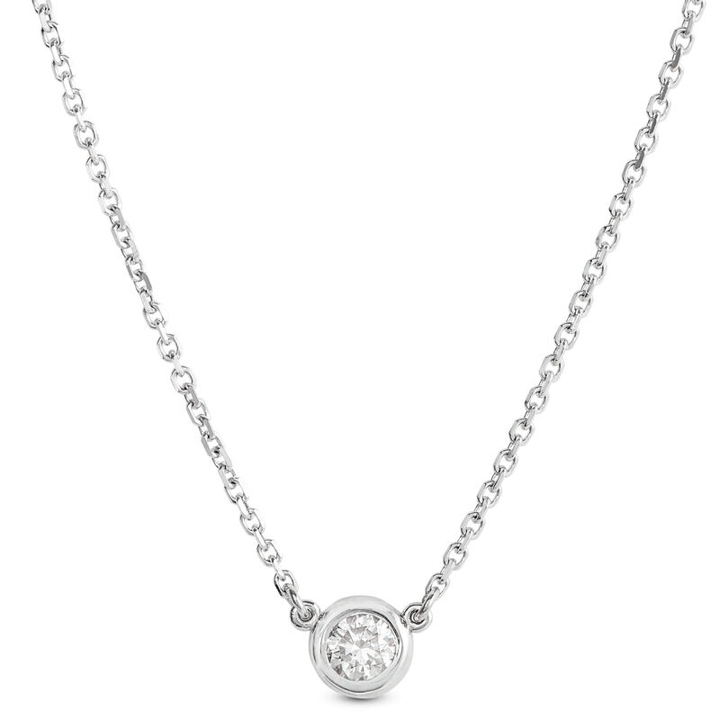 Diamond Solitaire Necklace 14K image number 1