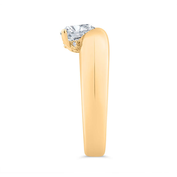 Bella Ponte Half Bezel Engagement Ring Setting, 14K Yellow Gold