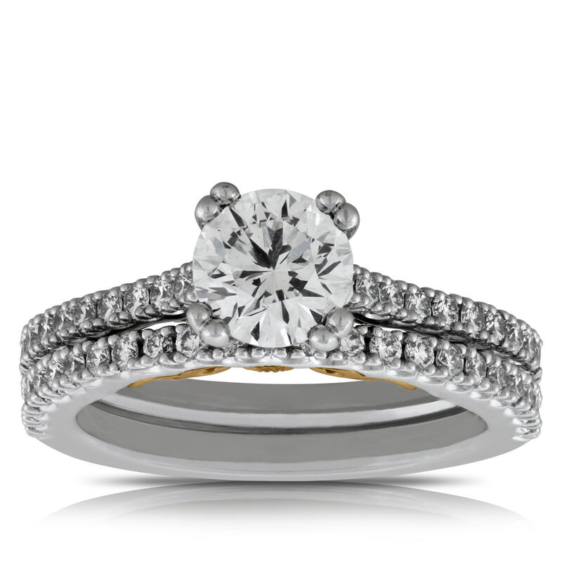 Ben Bridge Signature Diamond Two-Tone Bridal Set 18K image number 0