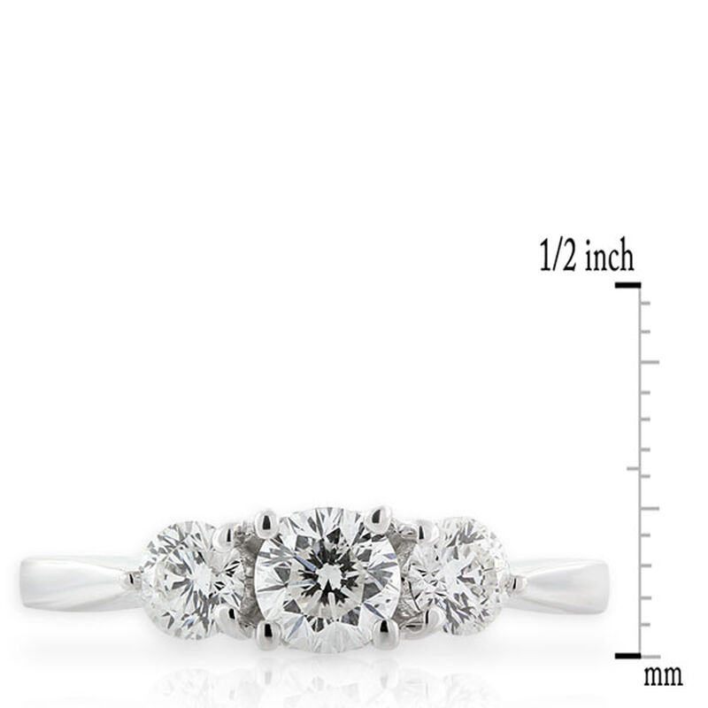 Ben Bridge Signature 3-Stone Diamond Ring 18K image number 2