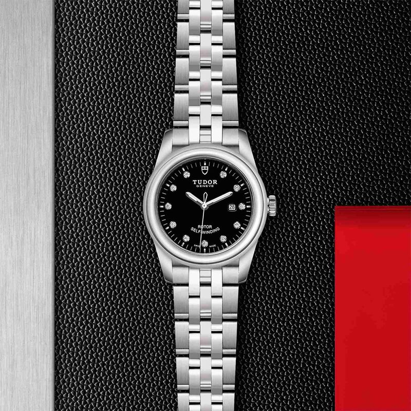 TUDOR Glamour Date Watch Black Dial Steel Bracelet, 31mm image number 4