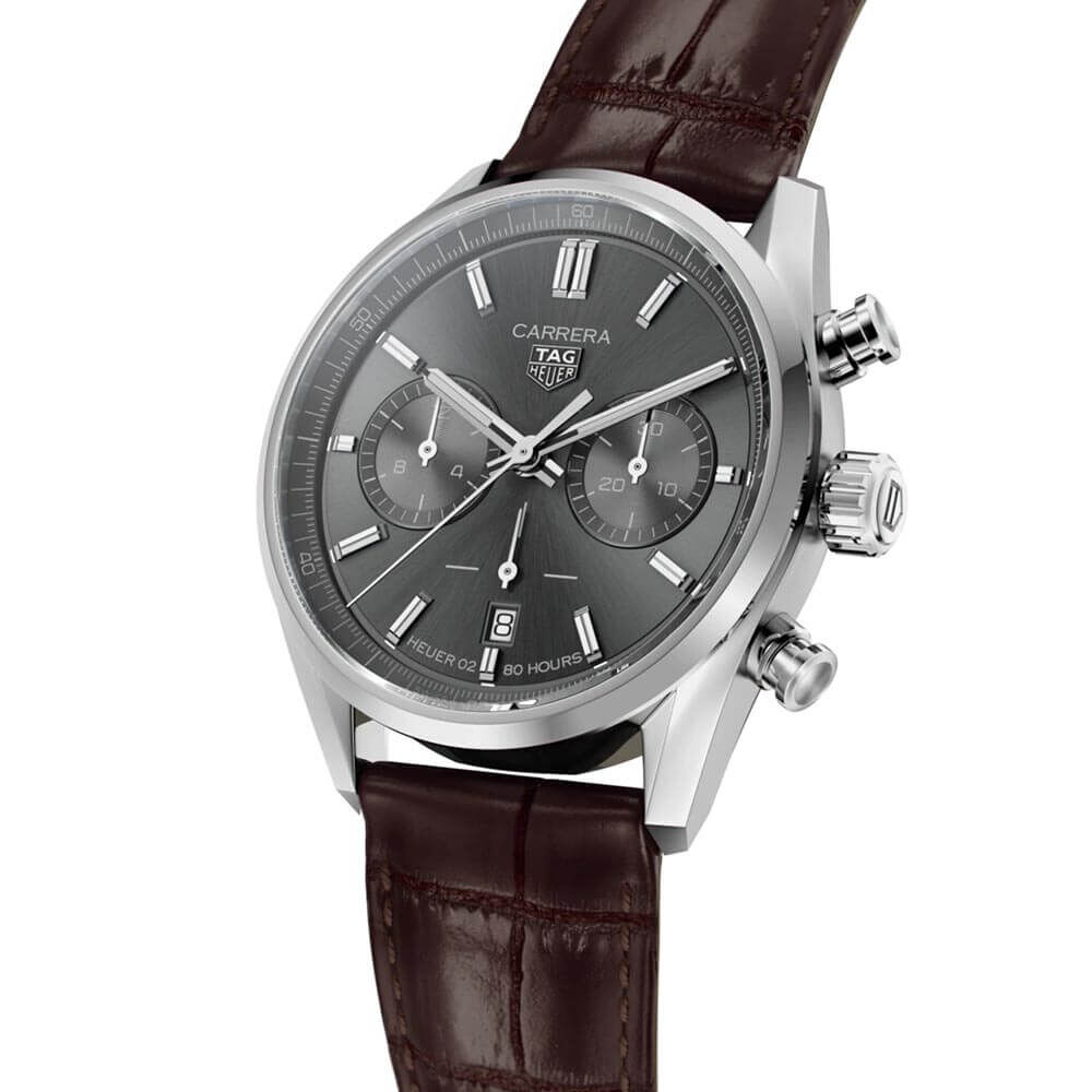 TAG Heuer Carrera Heuer 02 Automatic Mens Silver Leather