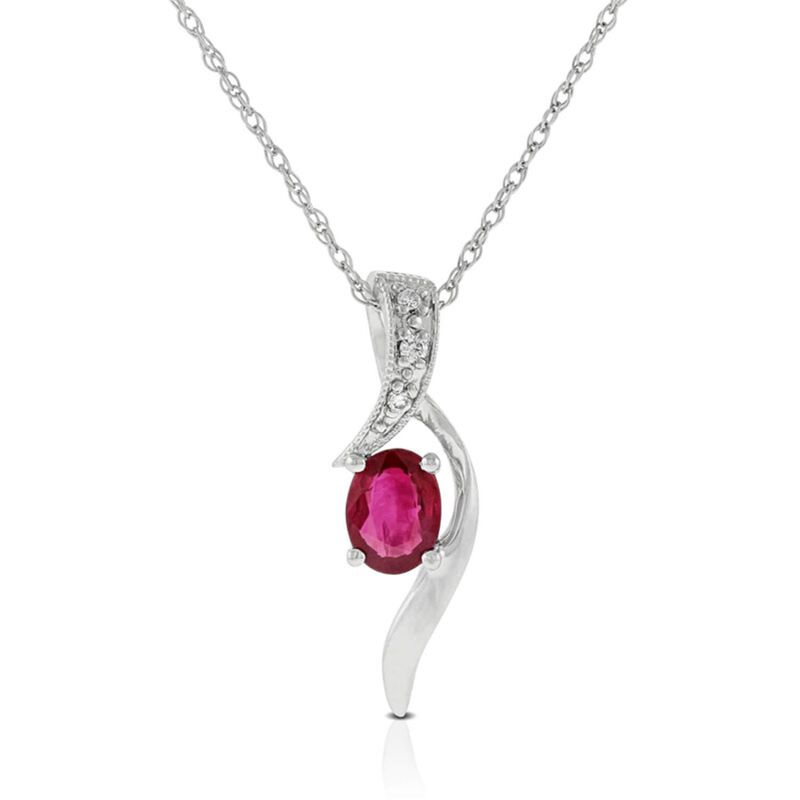 Ruby & Diamond  Pendant 14K image number 0