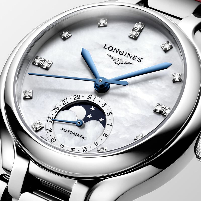 Longines Primaluna Moonphase White Dial Watch, 34mm image number 3